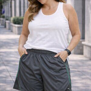 Champion Women’s Athletic Gym Shorts | Size XL (16–18) Gray Green Trim